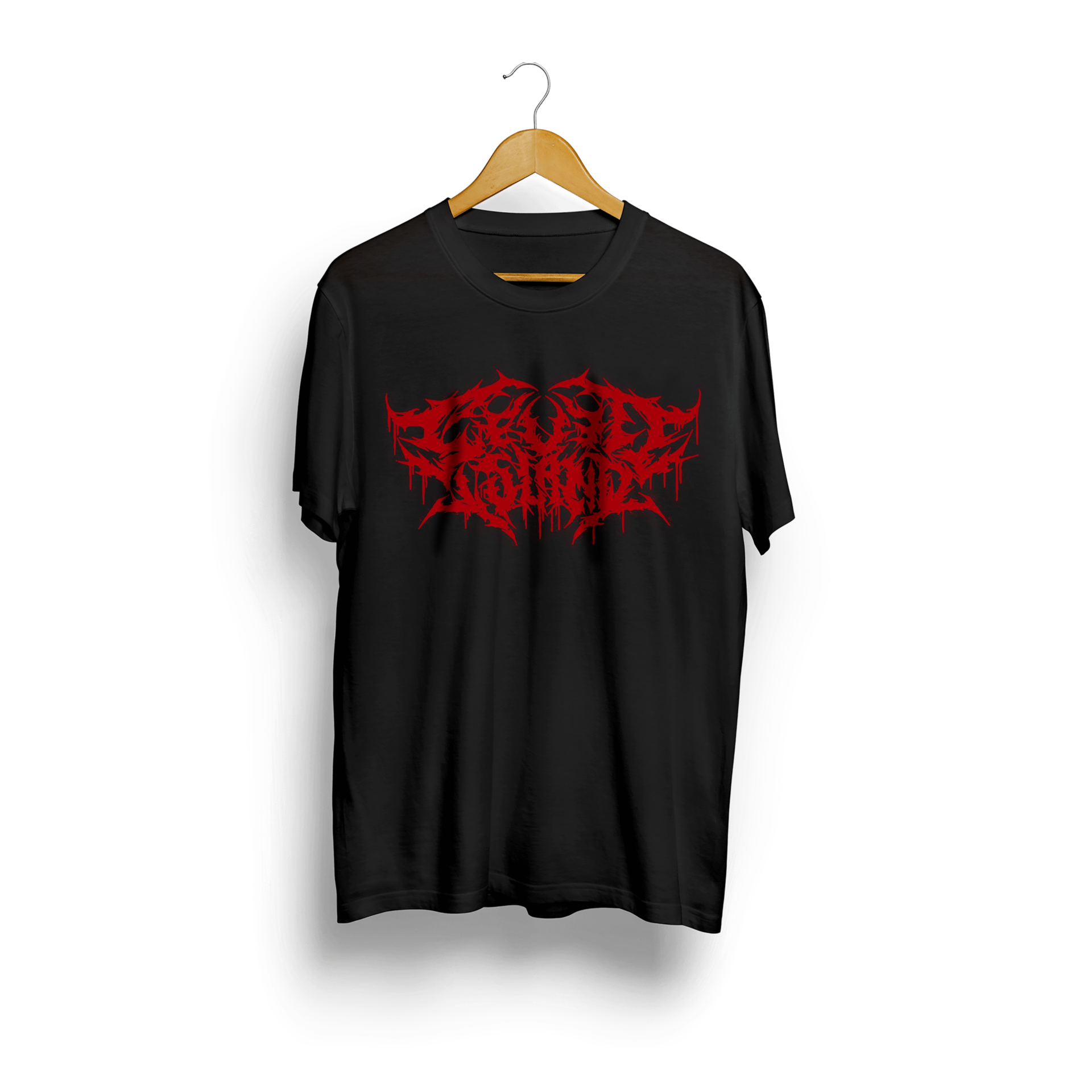 Seven Island Metal Red T-Shirt on hanger