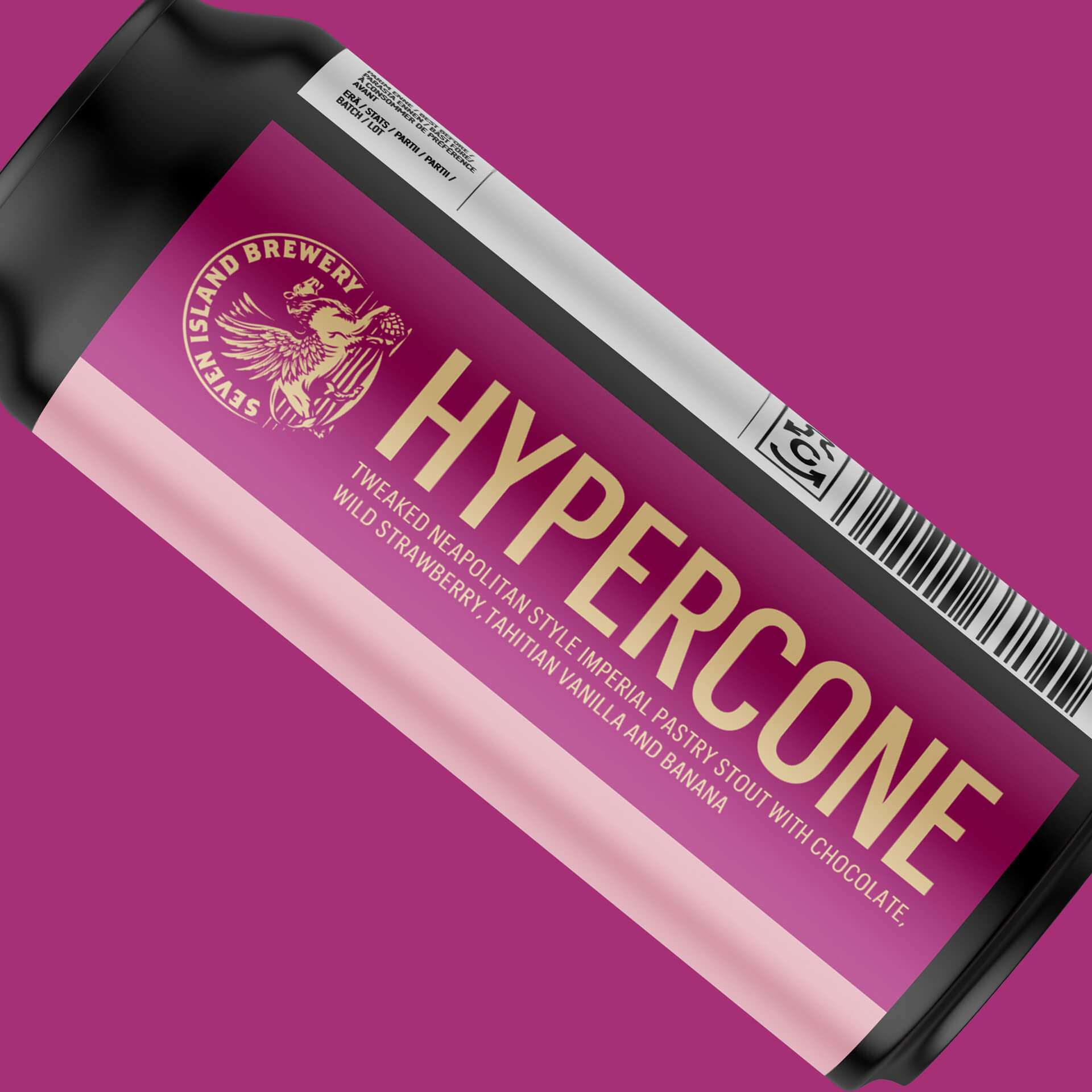 Seven Islands Brewery Hypercone Tweaked Neapolitan Style Imperial PAstry Stout with Chocolate, wild strawberry, tahitian vanilla and banana