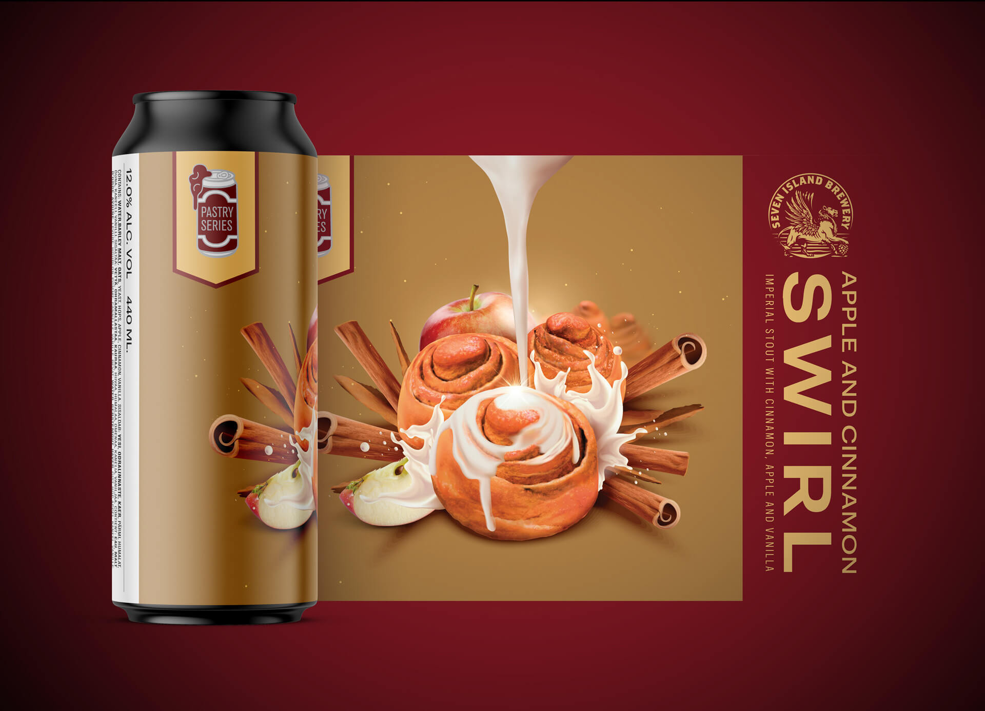 Seven Islands Brewery Apple Cinammon Swirl Imperial Stout with cinnamon