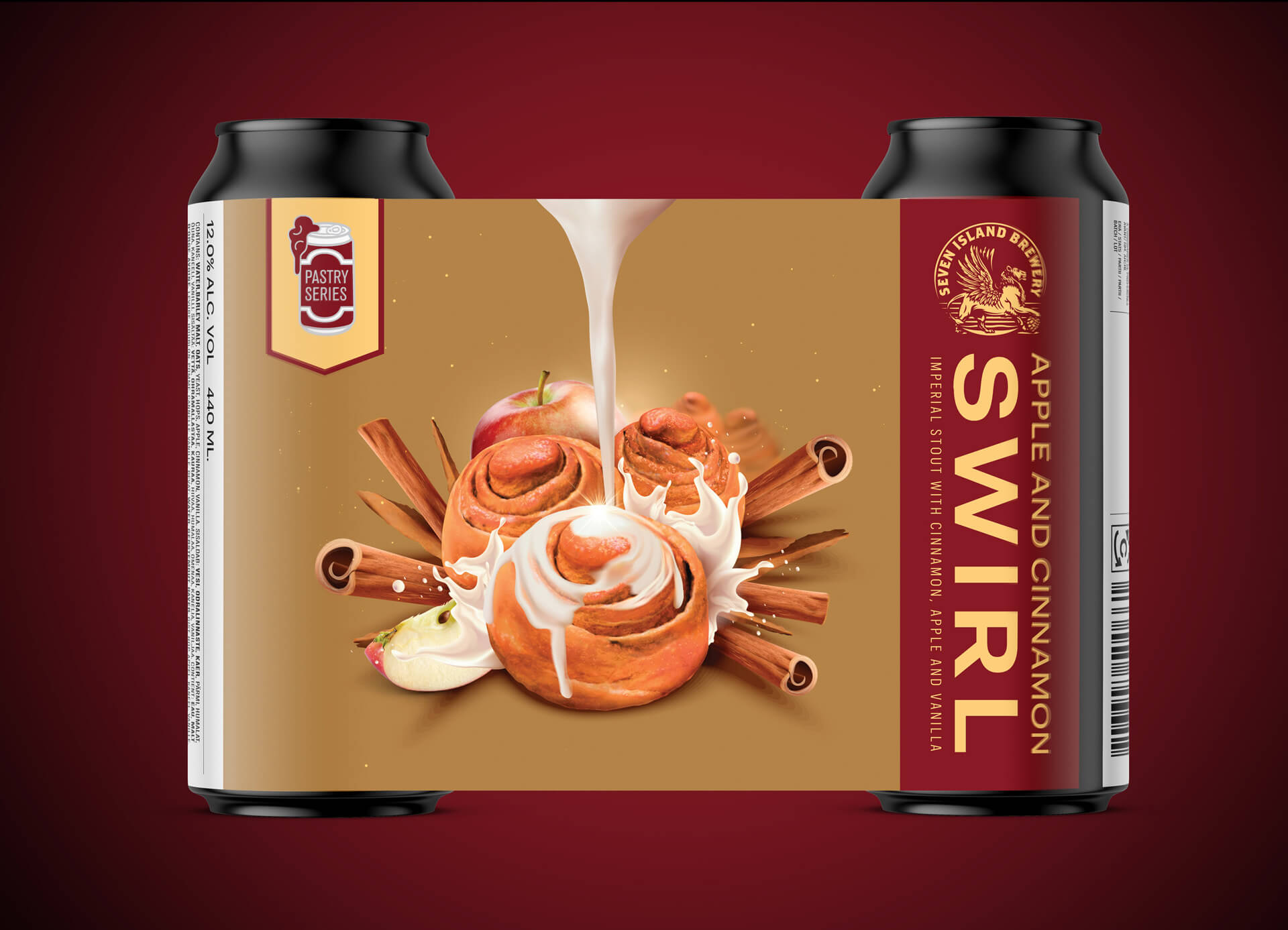 Seven Islands Brewery Apple Cinammon Swirl Imperial Stout with cinnamon, apple and vanilla