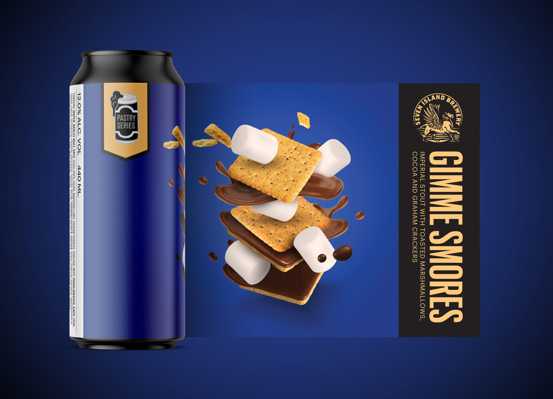 Seven Islands Brewery Gimme Smores Imperial Stout with toasted marshmallows, cocoa and graham crackers