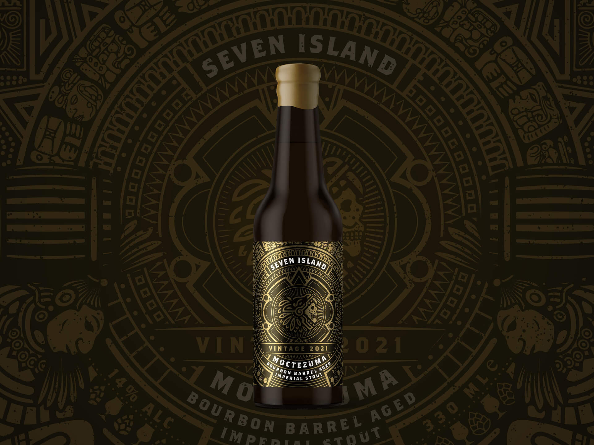 Seven Island brewery Moctezuma Bourbon Barrel Aged Imperial Stout Vintage 2021